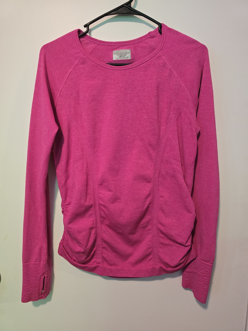 Athleta Fastest Track Ruched Long Sleeve Athletic Performance Shirt